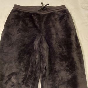 Womens black velour casual jogger